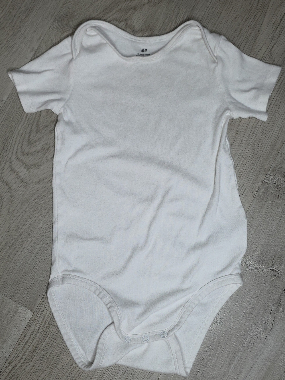 H&M, 2 Pieces Toddler Organic Cotton One-Piece Bodysuits, White & Natural Colors